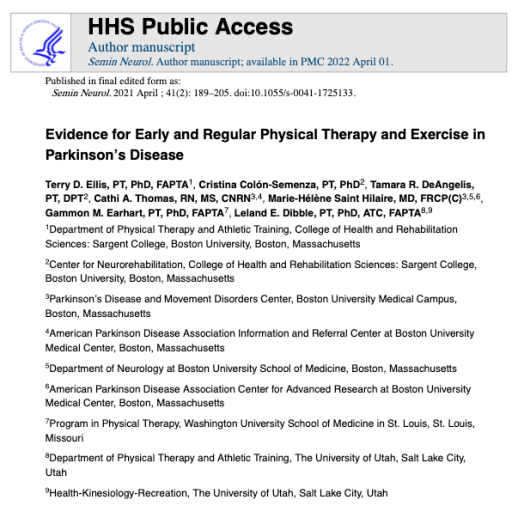 Persistent Exercise and Physical Therapy Improve Motor and Non-Motor ...